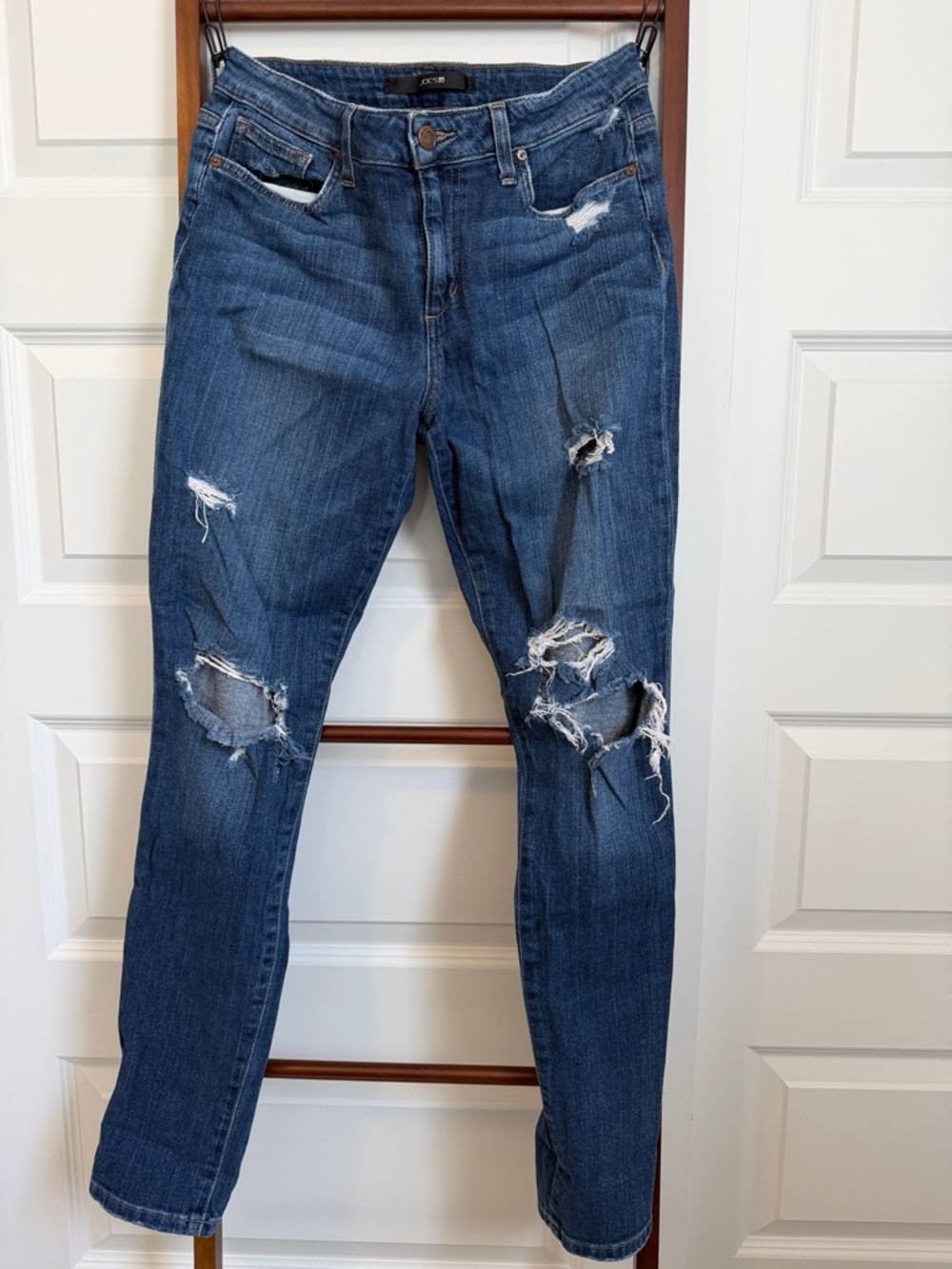 Joe's Jeans Distressed Dark Blue Skinny Jeans
